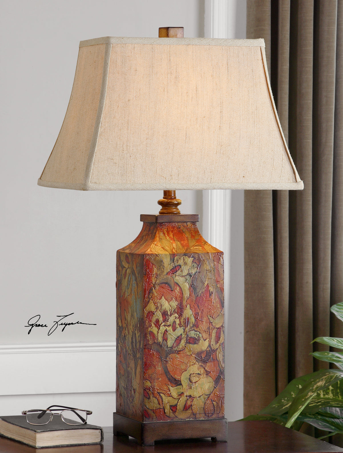 Colorful Flowers Table Lamp
