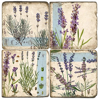 Lavender Botanicals Coasters - Set of 4