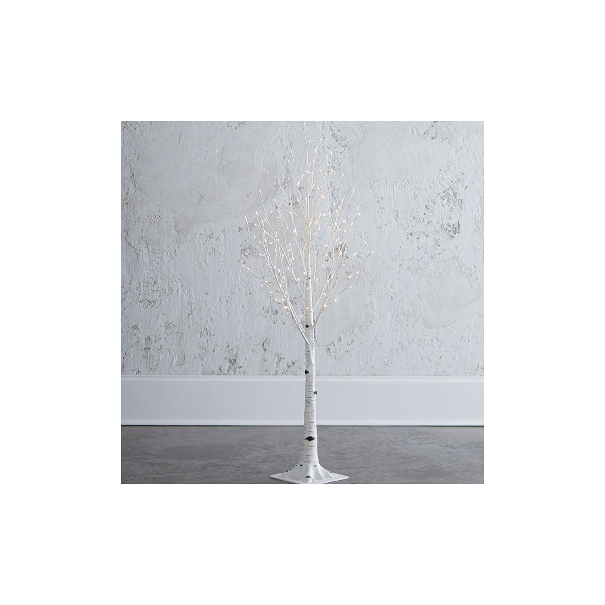 Lighted Birch Tree