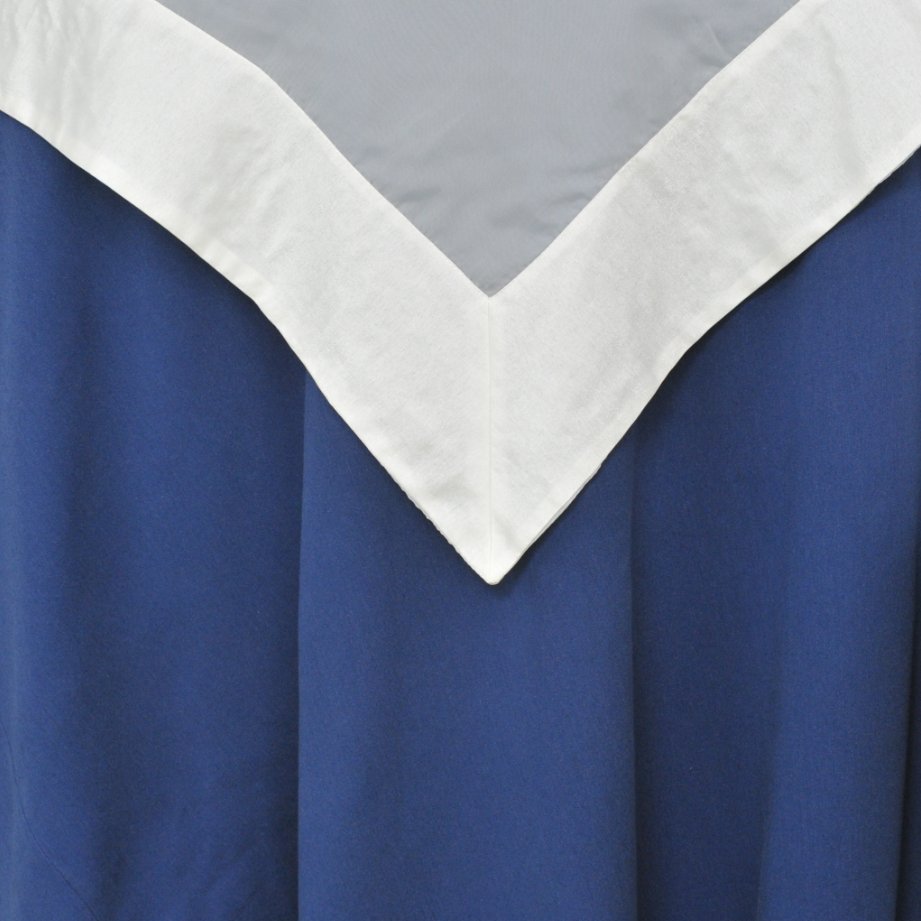 Navy - White Satin Tablecoth