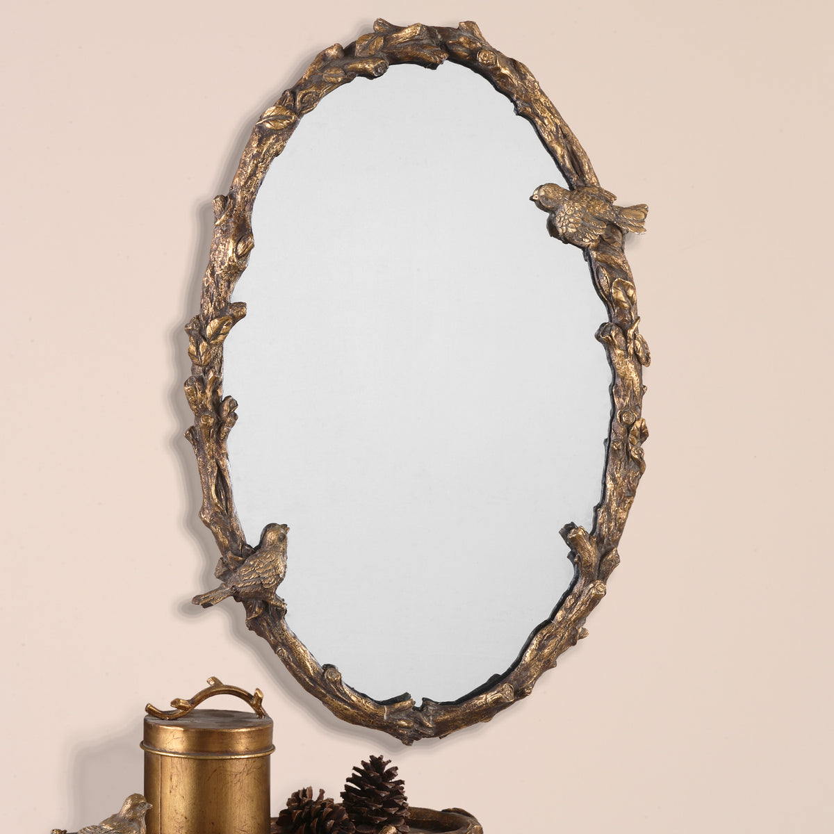 Paza Oval Vine Gold Mirror