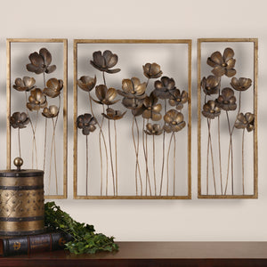 Metal Tulips Wall Decor S/3