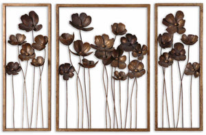 Metal Tulips Wall Decor S/3