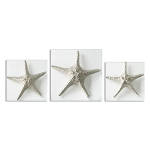Silver Starfish Wall Decor, S/3