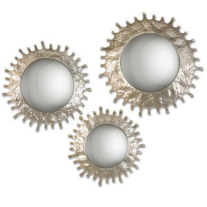 Rain Splash Round Mirrors, S/3