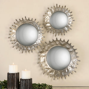 Rain Splash Round Mirrors, S/3