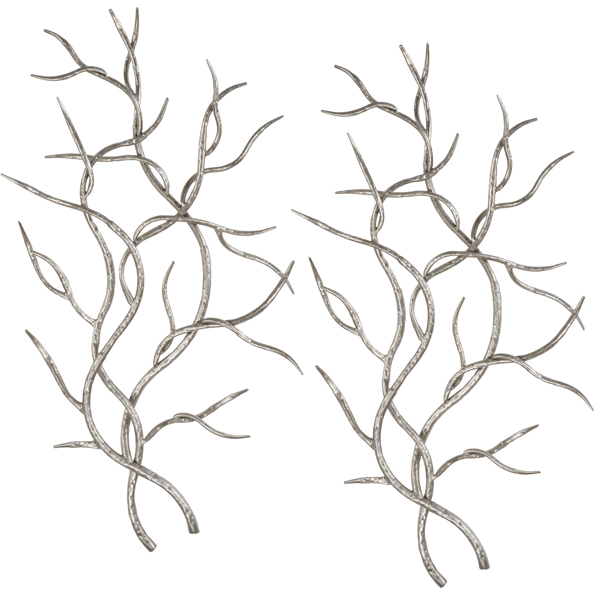 Silver Branches Metal Wall Decor, S/2