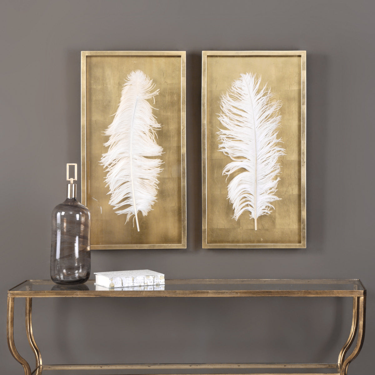 White Feathers Shadow Box, S/2