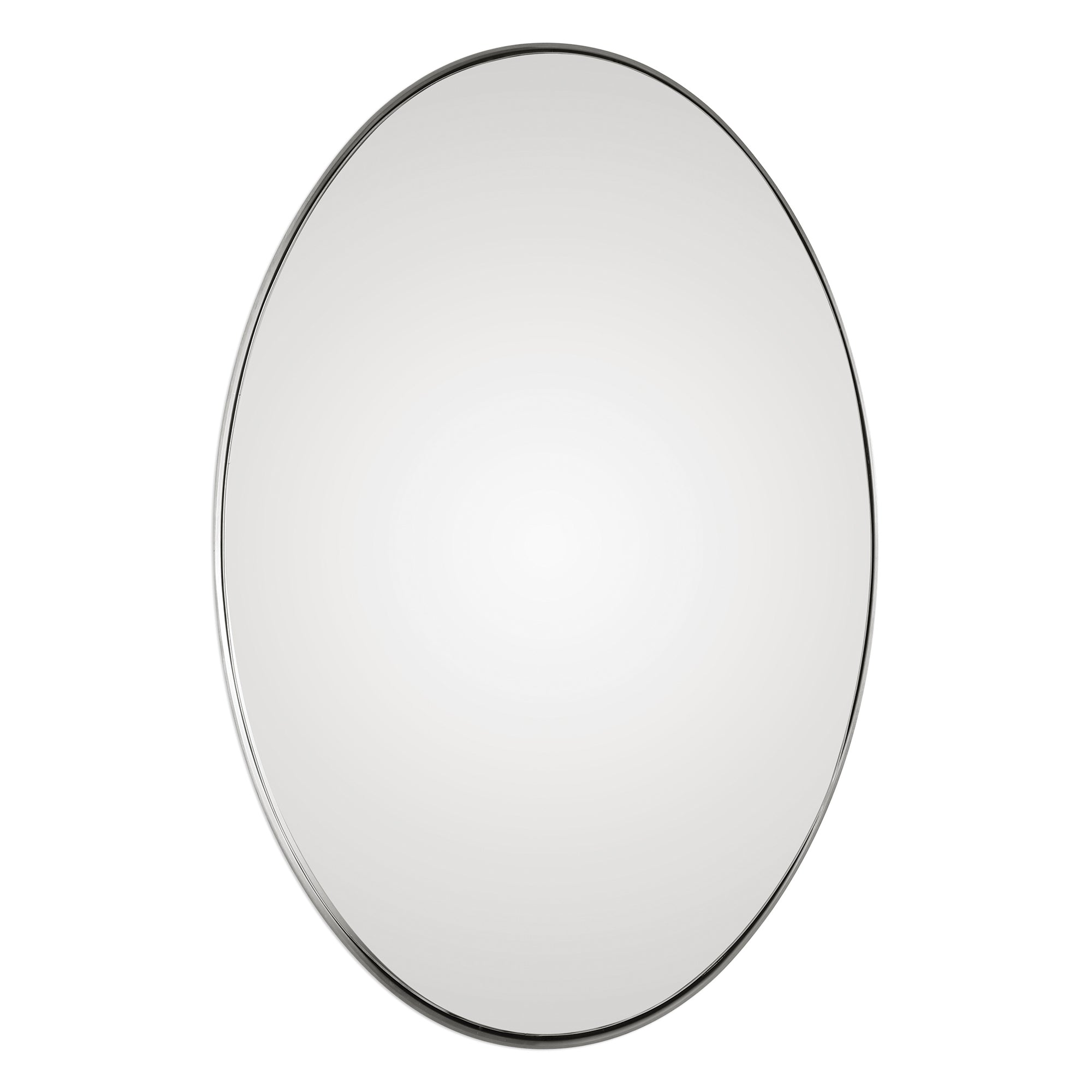 Pursley Brushed Nickel Oval Mirror