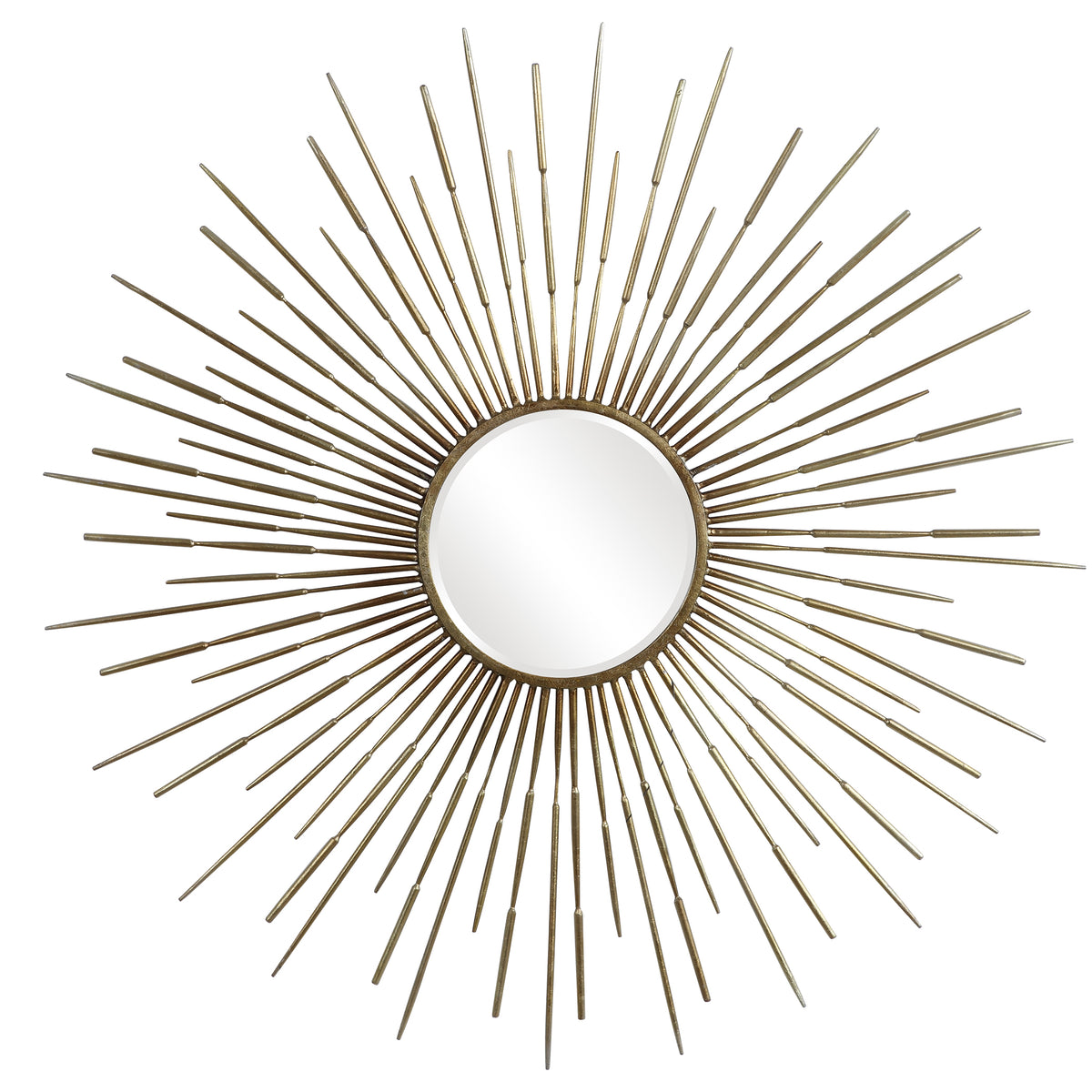 Golden Rays Round Mirror