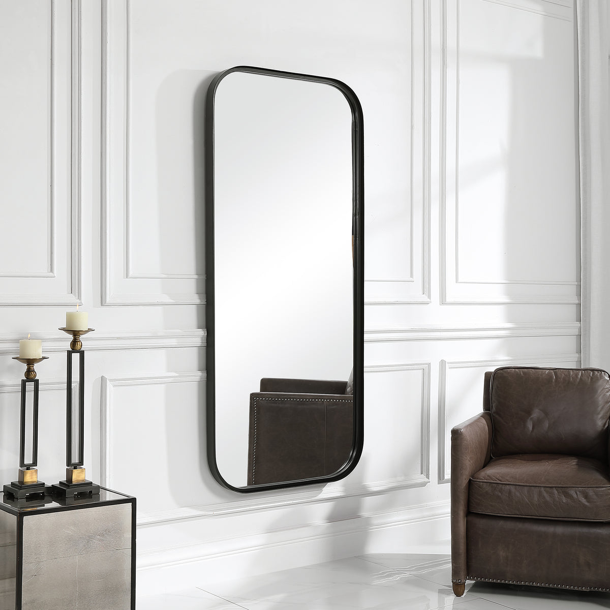 Concord Black Tall Iron Mirror