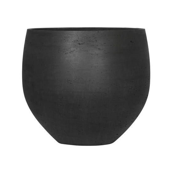 wash pot planter 18.9 in. W x 16.93 in. H Medium Round Black Washed Fiberclay Indoor Outdoor Orb Planter