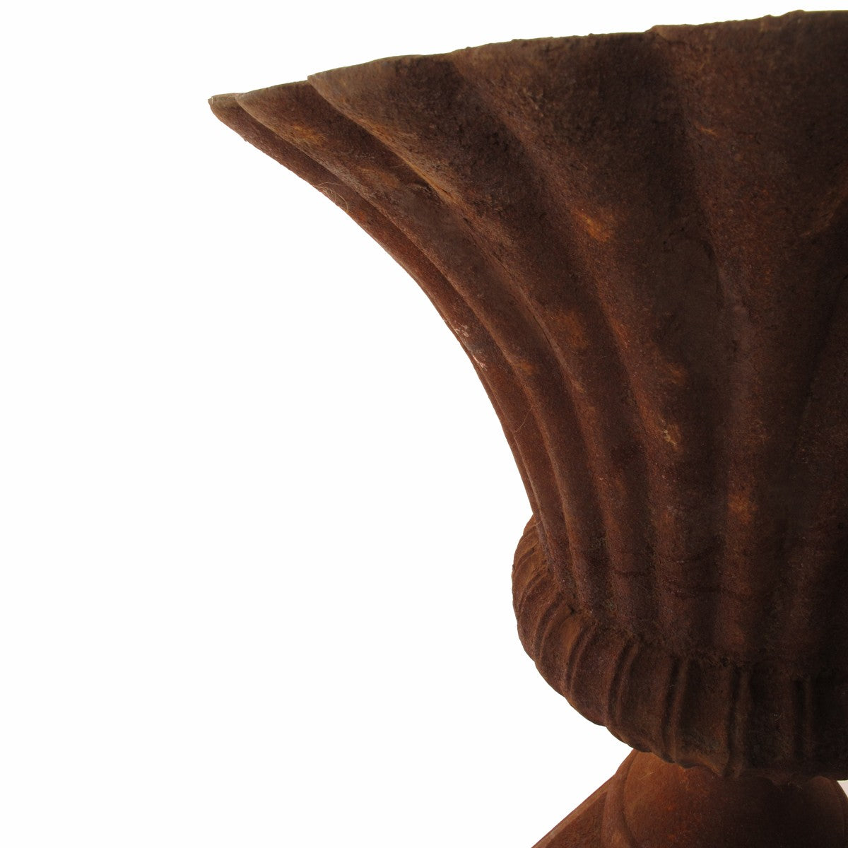 Ribbed Large Urn - Rust