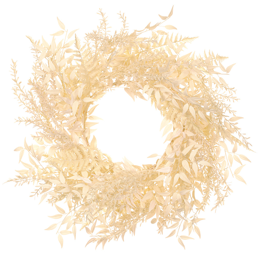Bleached Ruscus Fern Wreath