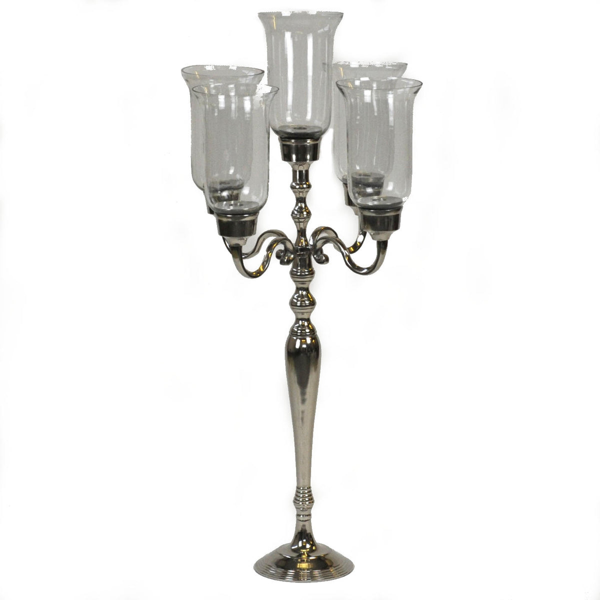 Silver with Glass Candelabra