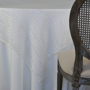 White Dotline Tablecoth