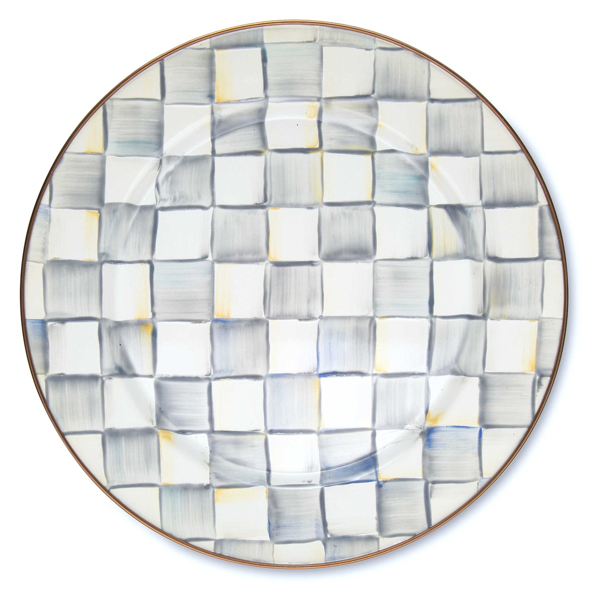 Sterling Check Enamel Charger/Plate