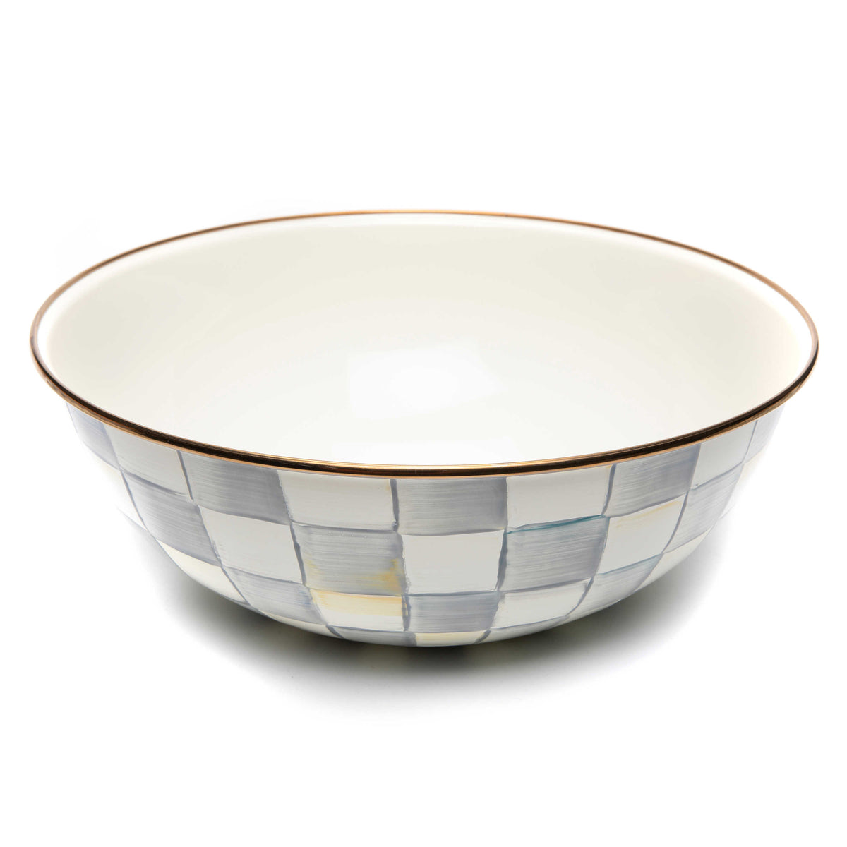 Sterling Check Enamel Everyday Bowl - Extra Large