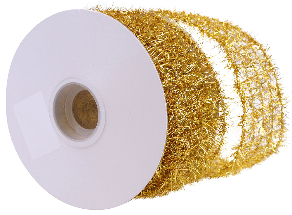 Tinsel Net Frizzette Wired Edge Gold - 10 yards by 2.5&quot;