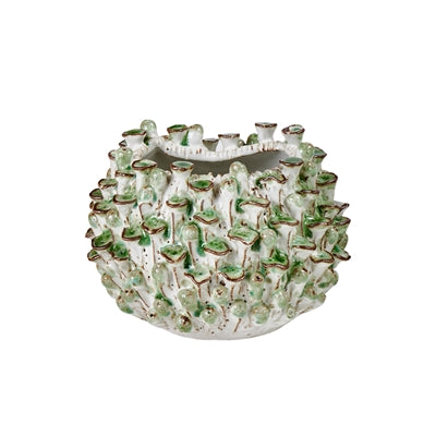 Coral Vase - Green &amp; White