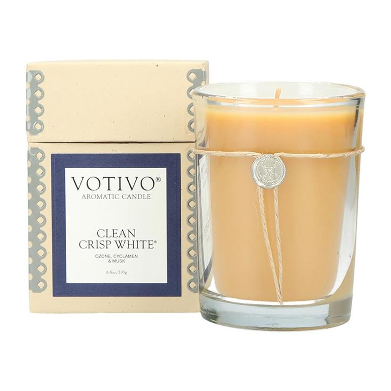 6.8 oz Aromatic Candle Clean Crisp White