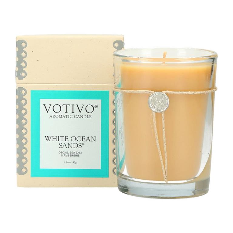 6.8 oz Aromatic Candle White Ocean Sands