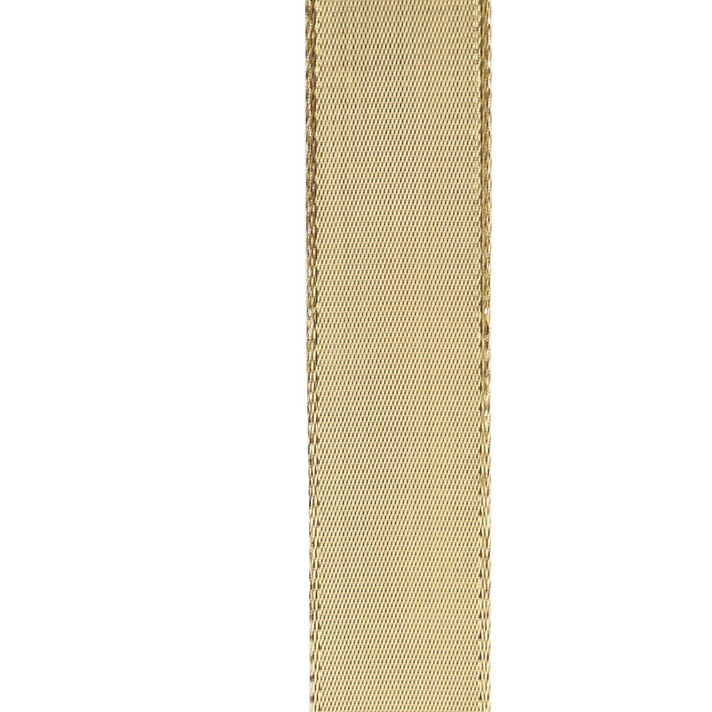 Woven Metallic Lame 3 Wired Edge, Gold