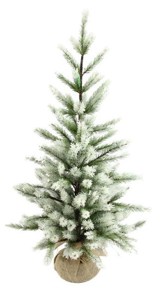 36.25&quot;H Frosted Pine Tree W/Burlap Base
