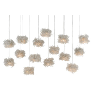 Birds Nest Rectangular 15-Light Multi-Drop Pendant