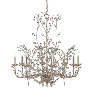 Crystal Bud Silver Large Chandelier