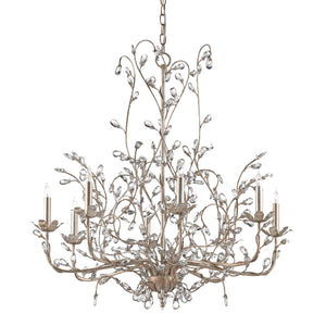 Crystal Bud Silver Large Chandelier