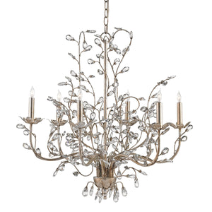 Crystal Bud Silver Medium Chandelier