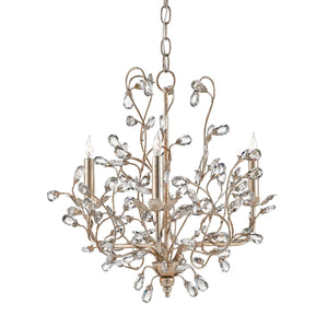 Crystal Bud Silver Small Chandelier