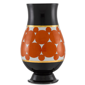De Luca Black and Orange Vase