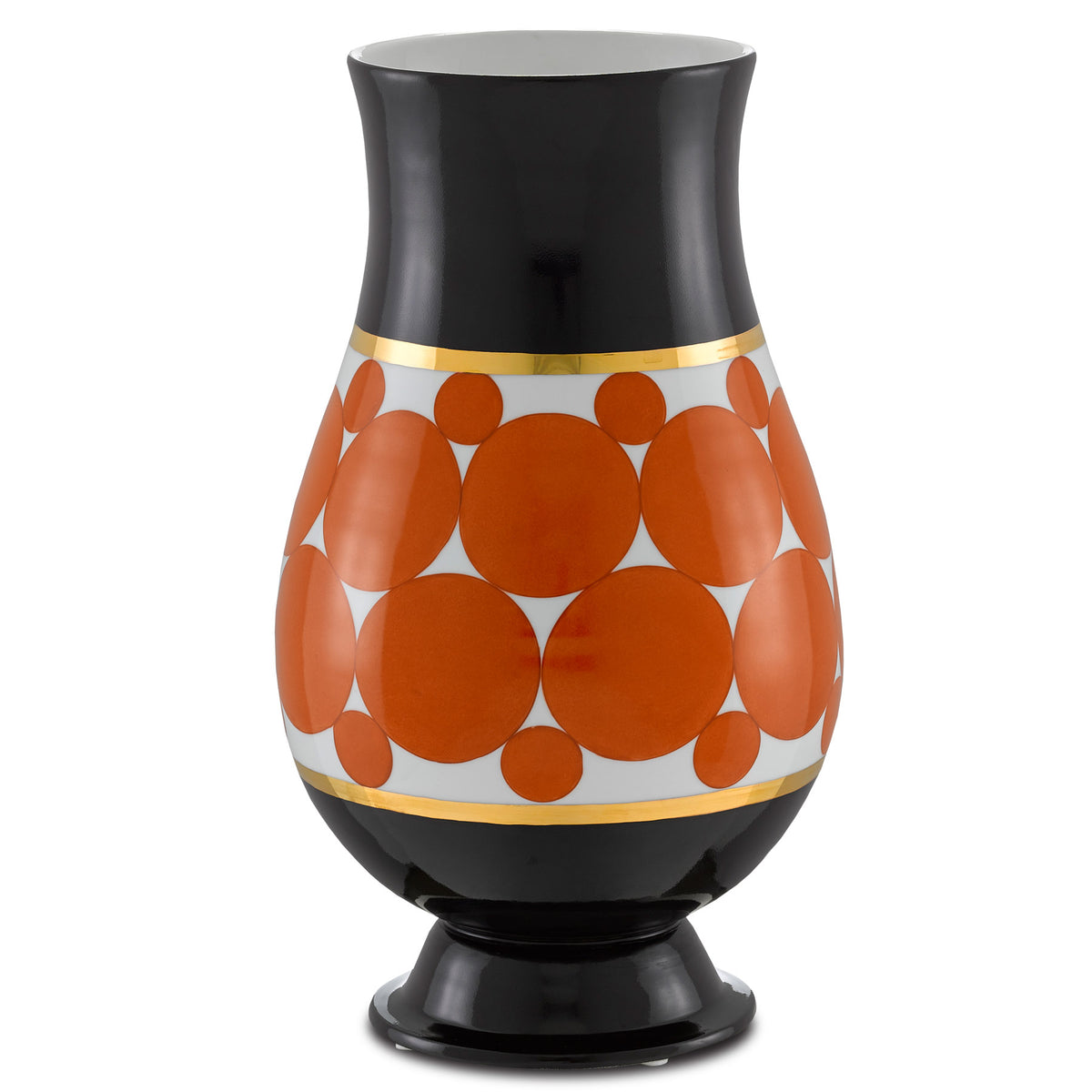 De Luca Black and Orange Vase