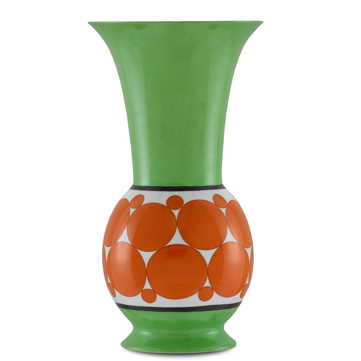 De Luca Green and Orange Vase
