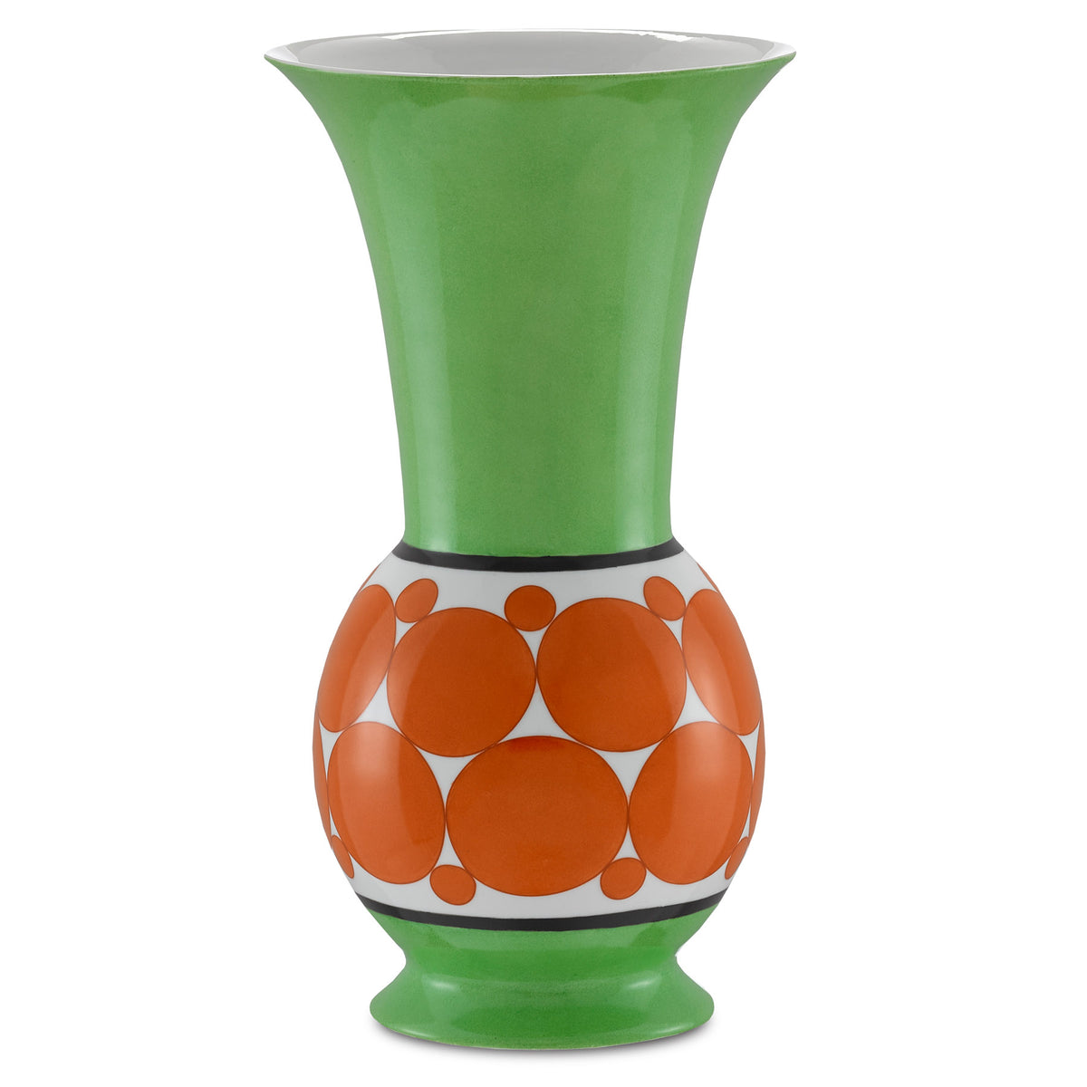 De Luca Green and Orange Vase