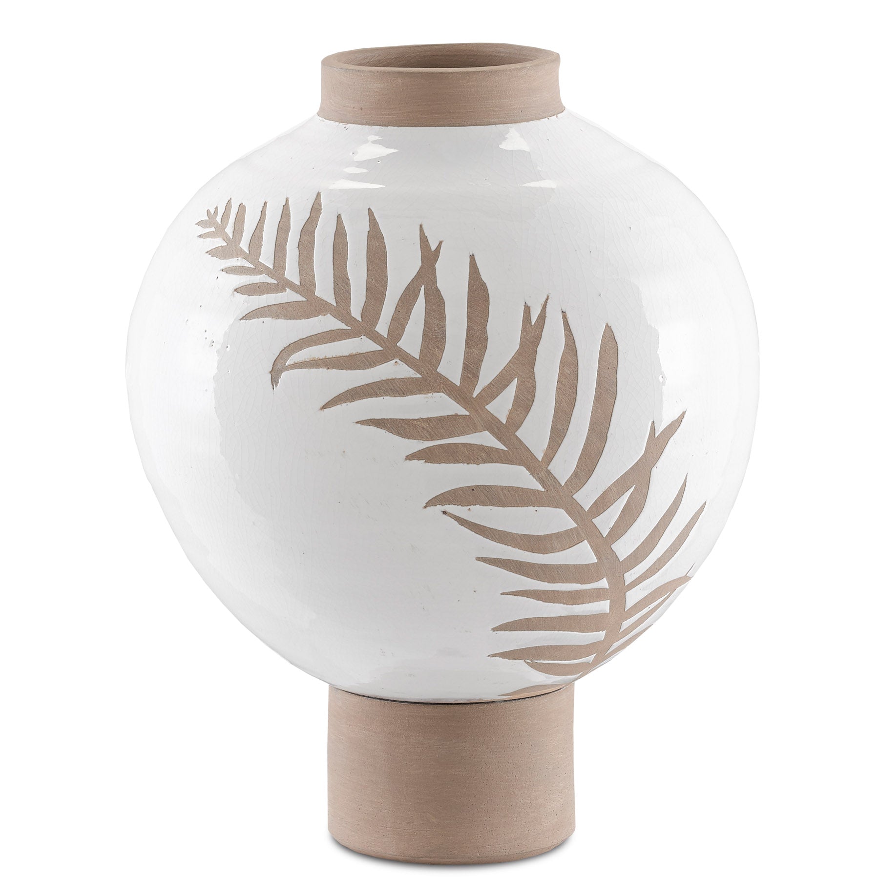 Fern Large White Vase