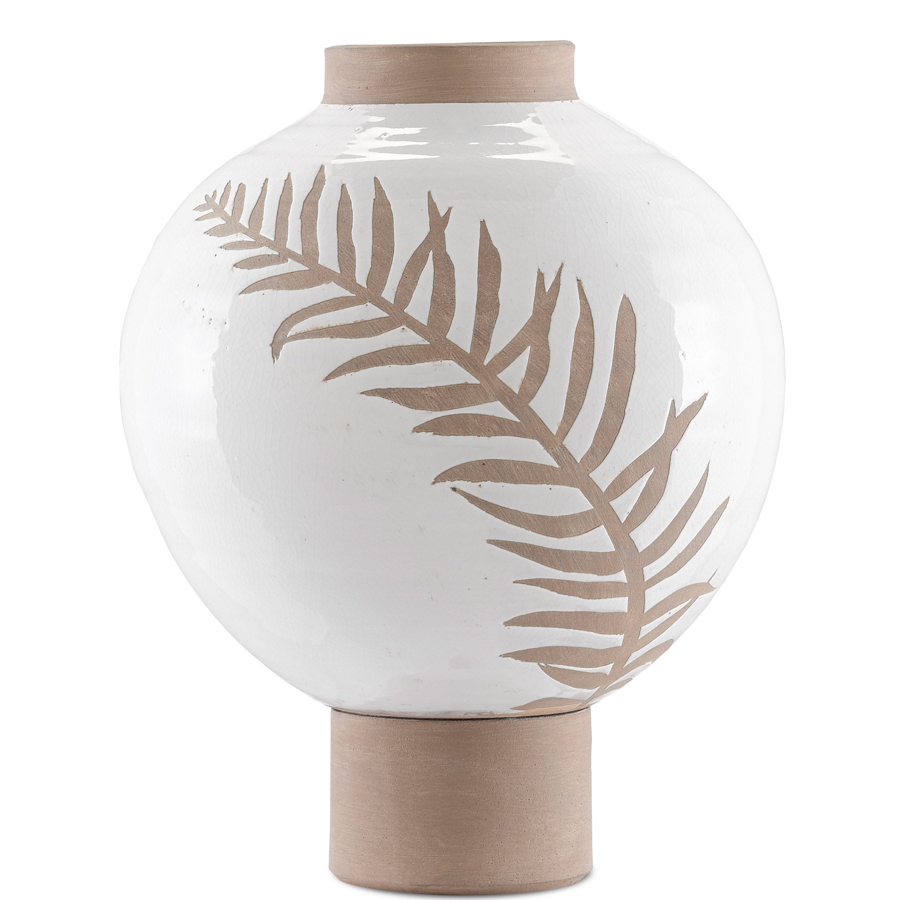 Fern Large White Vase