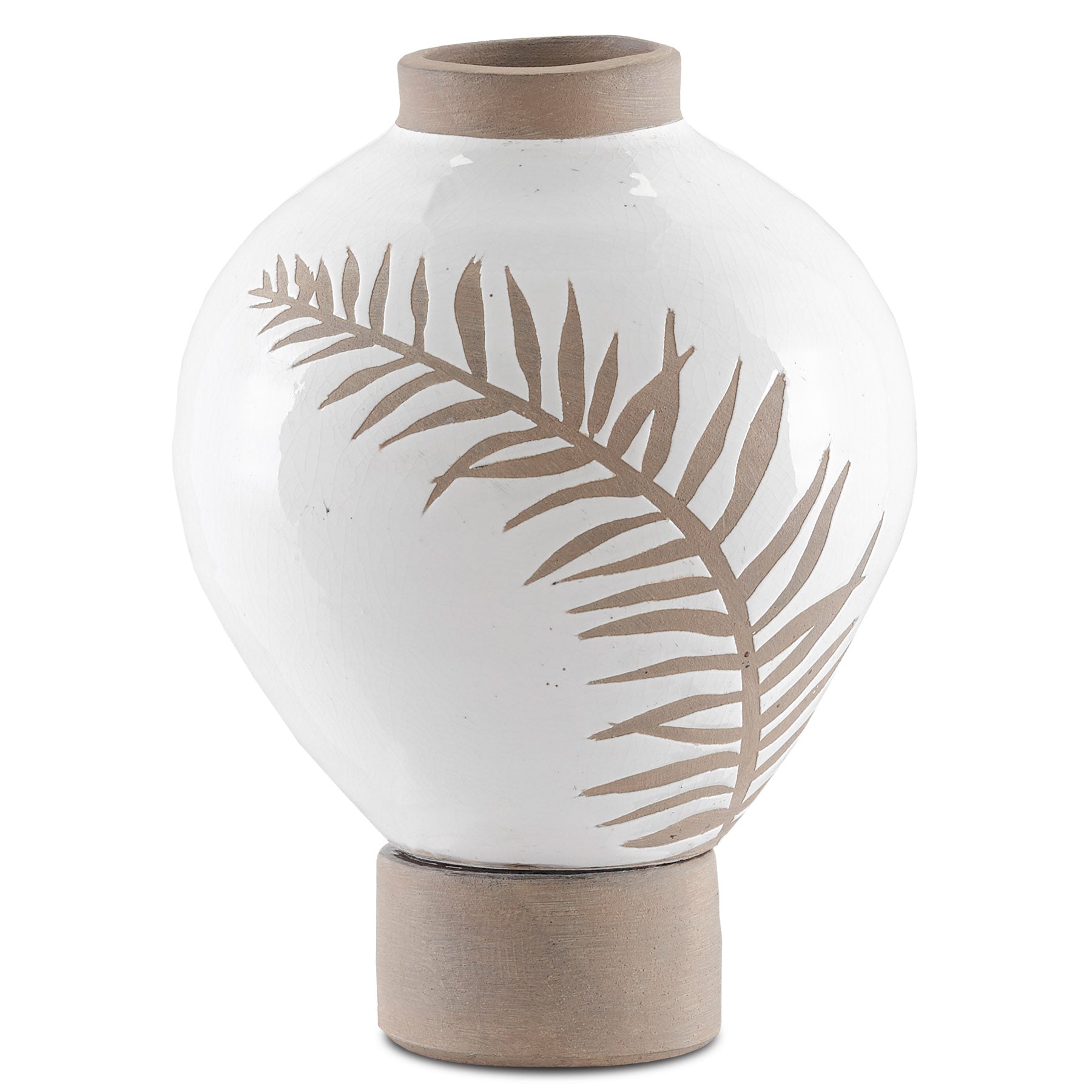Fern Small White Vase