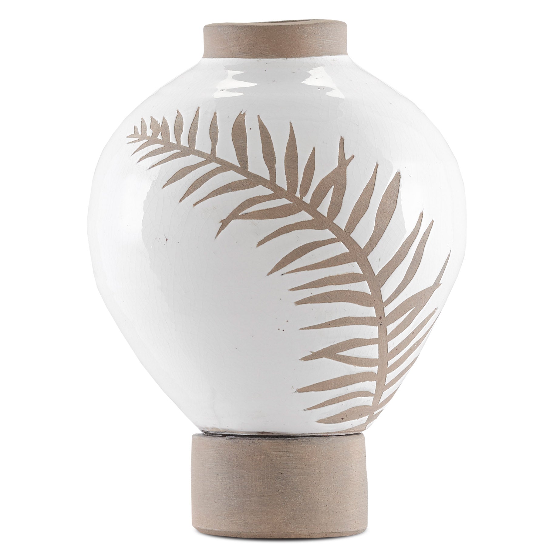 Fern Small White Vase