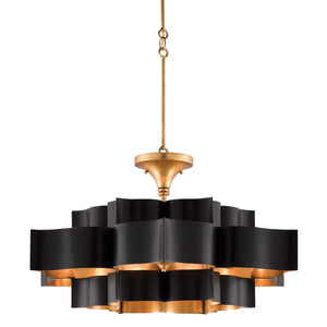 Grand Lotus Black Large Chandelier