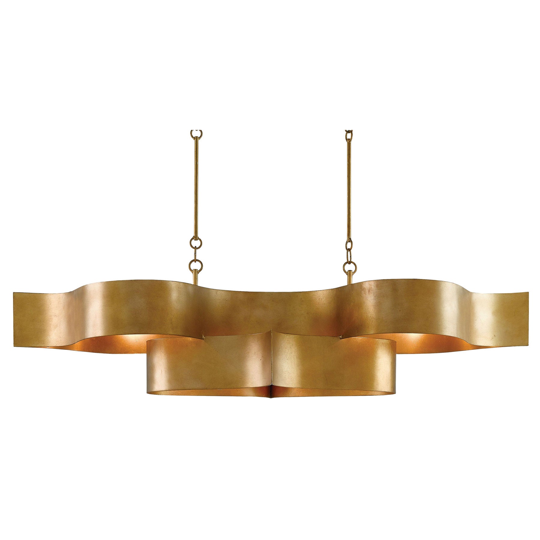 Grand Lotus Gold Oval Chandelier