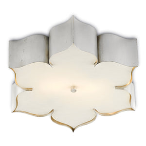 Grand Lotus Silver Flush Mount