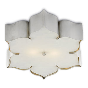 Grand Lotus Silver Flush Mount