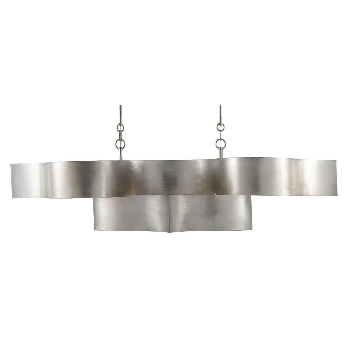Grand Lotus Silver Oval Chandelier