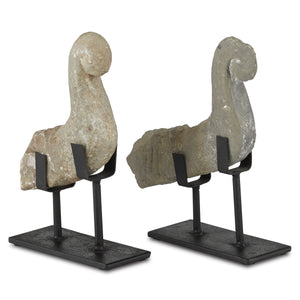 Magpie Stone Bird Set of 2