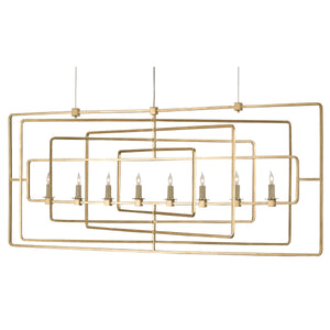 Metro Gold Rectangular Chandelier