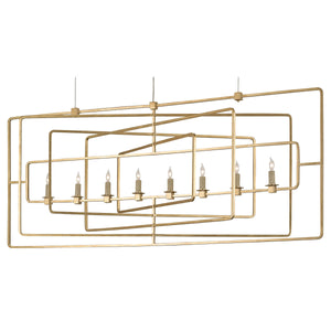 Metro Gold Rectangular Chandelier