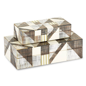 Modernist Bone and Horn Boxes Set of 2